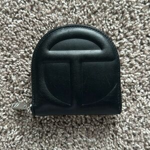 Telfar zipper wallet, black leather